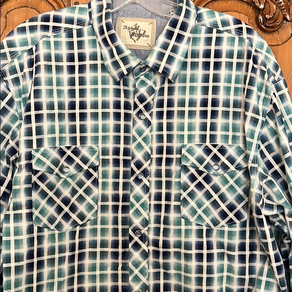 Age of Wisdom Men’s Western Style Shirt XXL - Picture 2 of 10